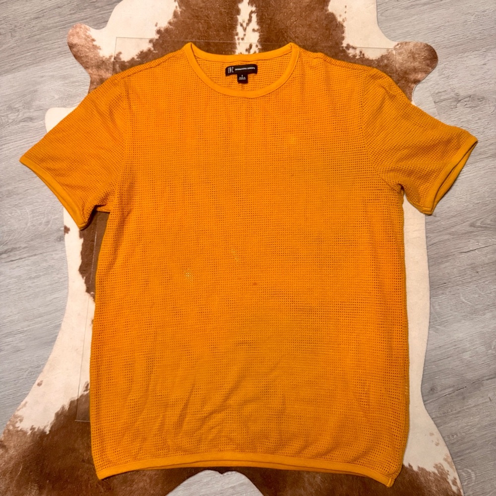 INC International Concepts Orange Short Sleeve Tee